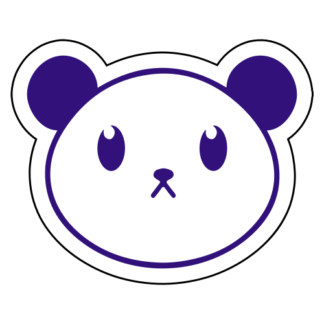 Cute Little Panda Sticker (Purple)